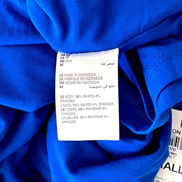 BAR III ROYAL COBALT BLUE MIDI very STRETCHY FULLY lined DRESS XS S NWT - Picture 5 of 8